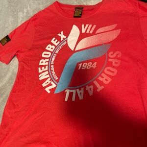 Zanerobe Red Short Sleeve Tee with Geometric Logo